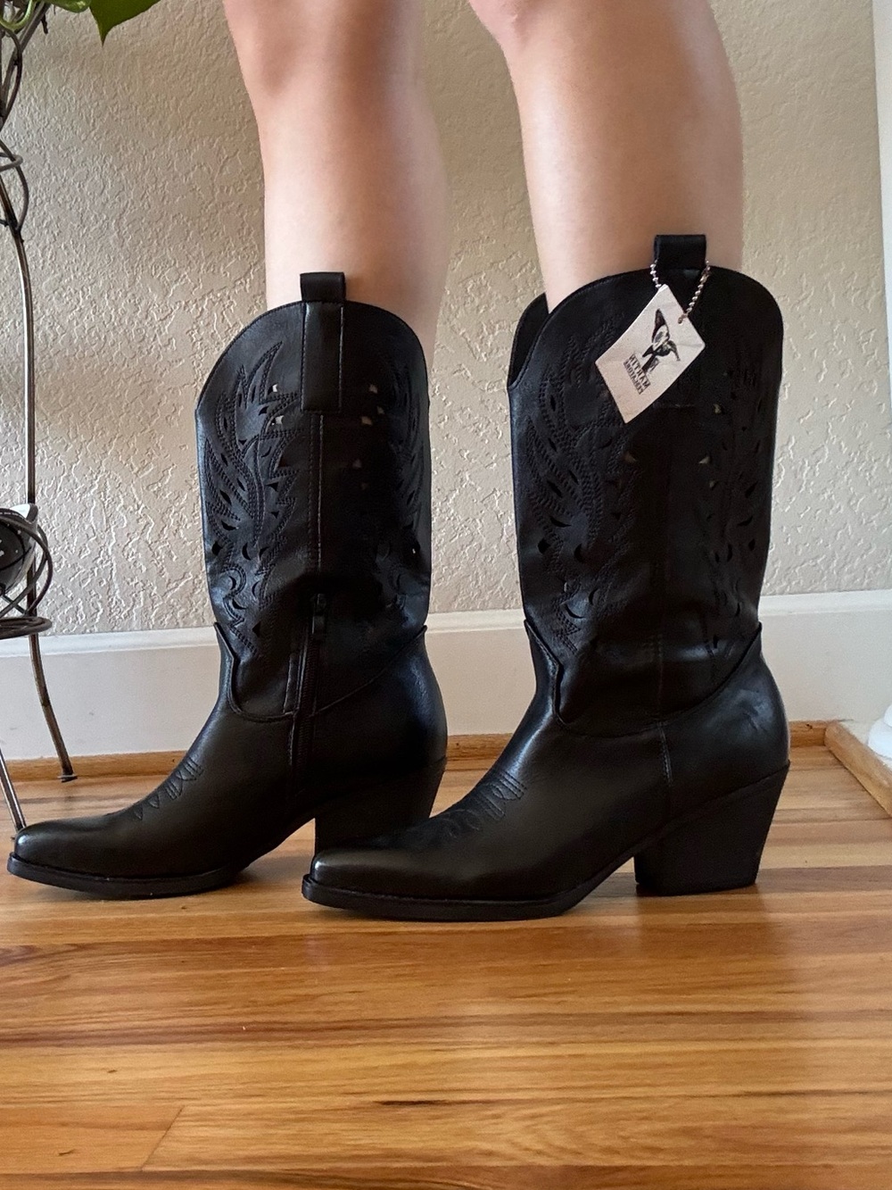 Women's Black Western Leather Boots